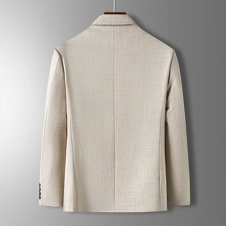 Men's Business Blazer, Straight-Cut Poly Blend | Refined Lapel, Two-Button Front | Gray, Beige or Blue | S–XXL