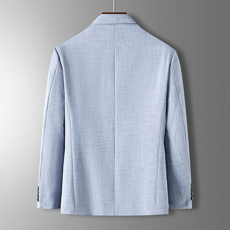 Men's Business Blazer, Straight-Cut Poly Blend | Refined Lapel, Two-Button Front | Gray, Beige or Blue | S–XXL