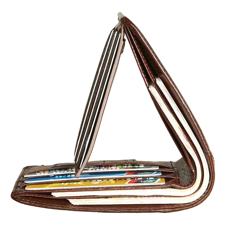 Caleb™ | RFID Cowhide Leather Short Wallet