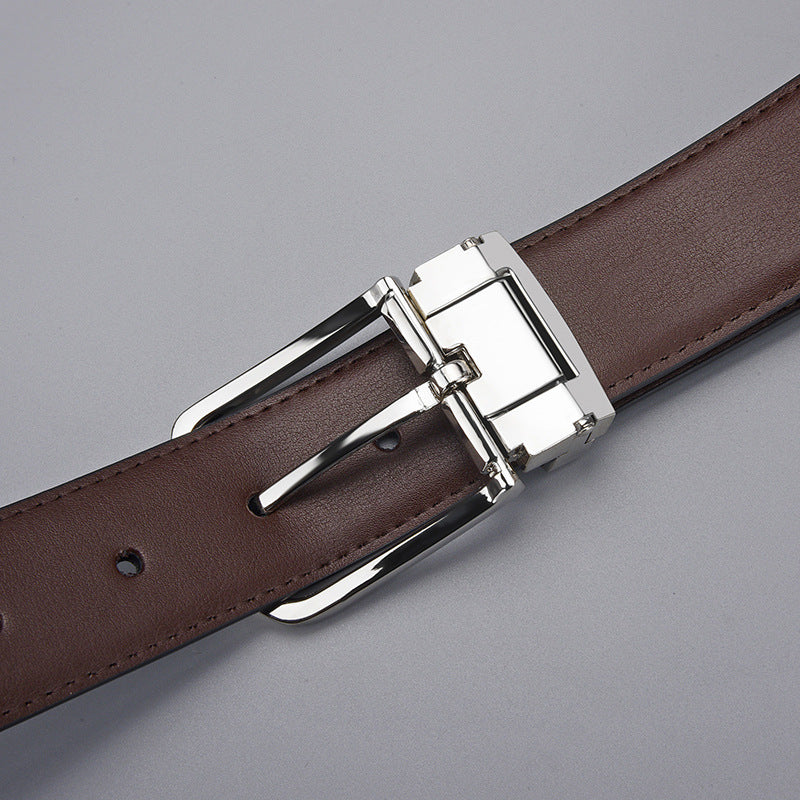 Kyron™ | Men’s Two-Layer Cowhide Leather Belt – Pin Buckle