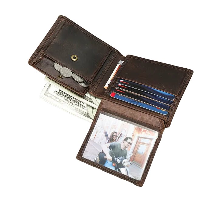 Irving™ | Crazy Horse Leather Men's Wallet – RFID Blocking Bill Holder