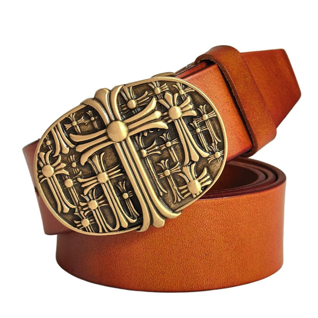 Rodman™ | Men’s Italian Cowhide Leather Belt – Copper Buckle