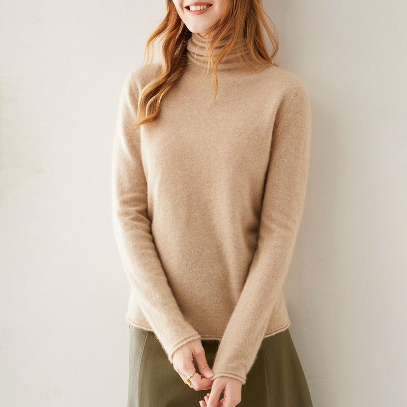 Victoria Womens Cashmere Blend Turtleneck Sweater, Slim Fit