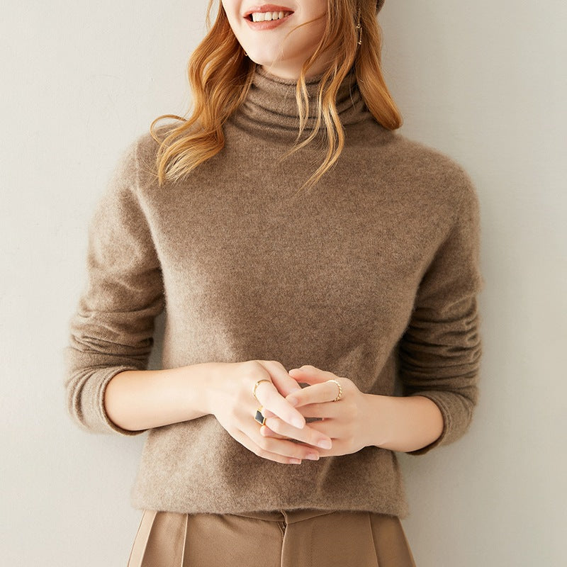 Victoria Womens Cashmere Blend Turtleneck Sweater, Slim Fit