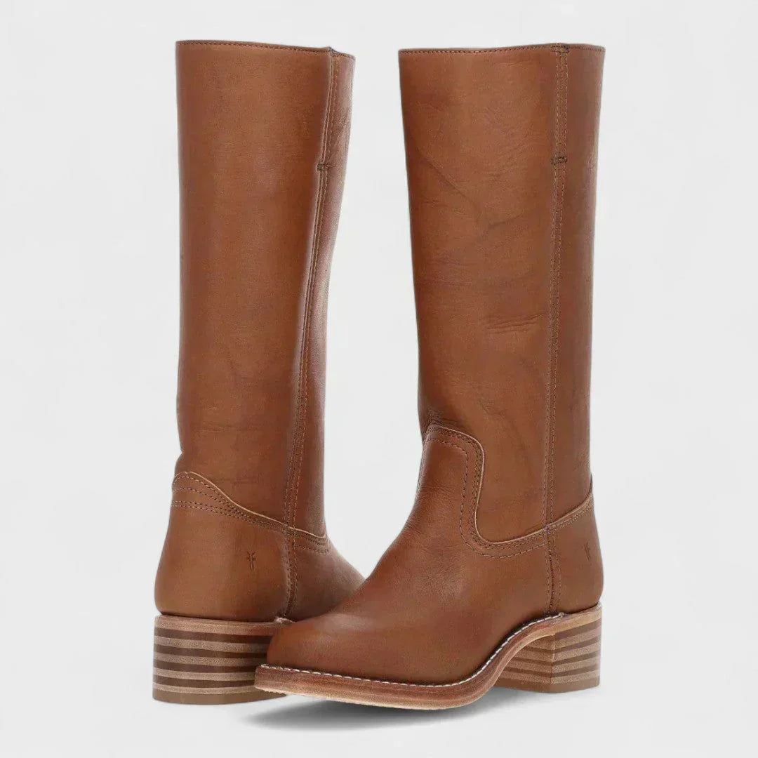 Liah Womens Retro Boots with Non-Slip Outsole in Brown