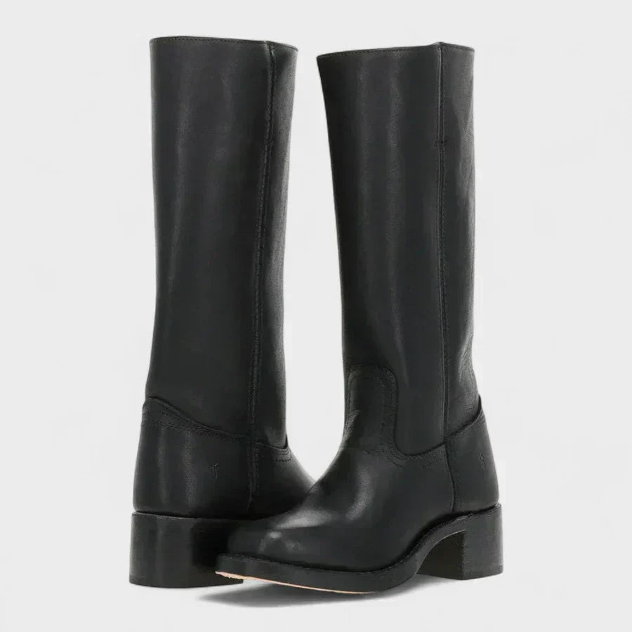 Liah Womens Retro Boots with Non-Slip Outsole in Black