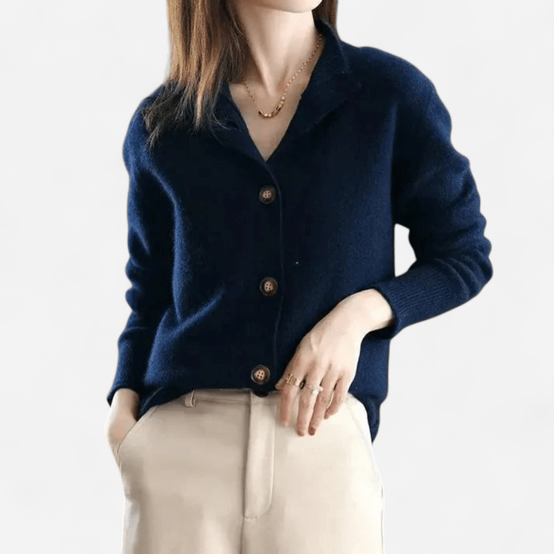 Jennifer Womens Cashmere Cardigan, Button Front