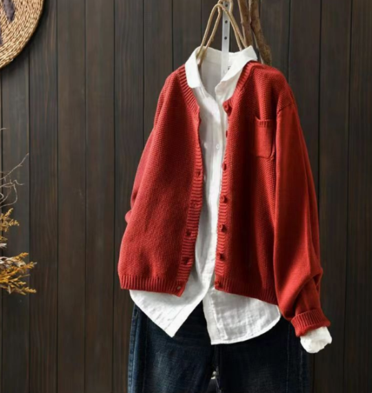 Women's Relaxed Oversized Cardigan, Draped Fit | Functional Pockets, Timeless Layer | 7 Colorways | S–3XL