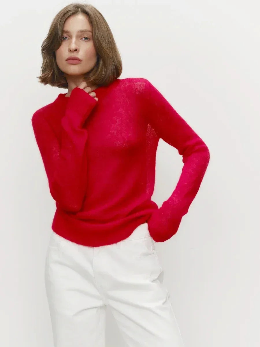 Natasha Womens Crewneck Knit Sweater