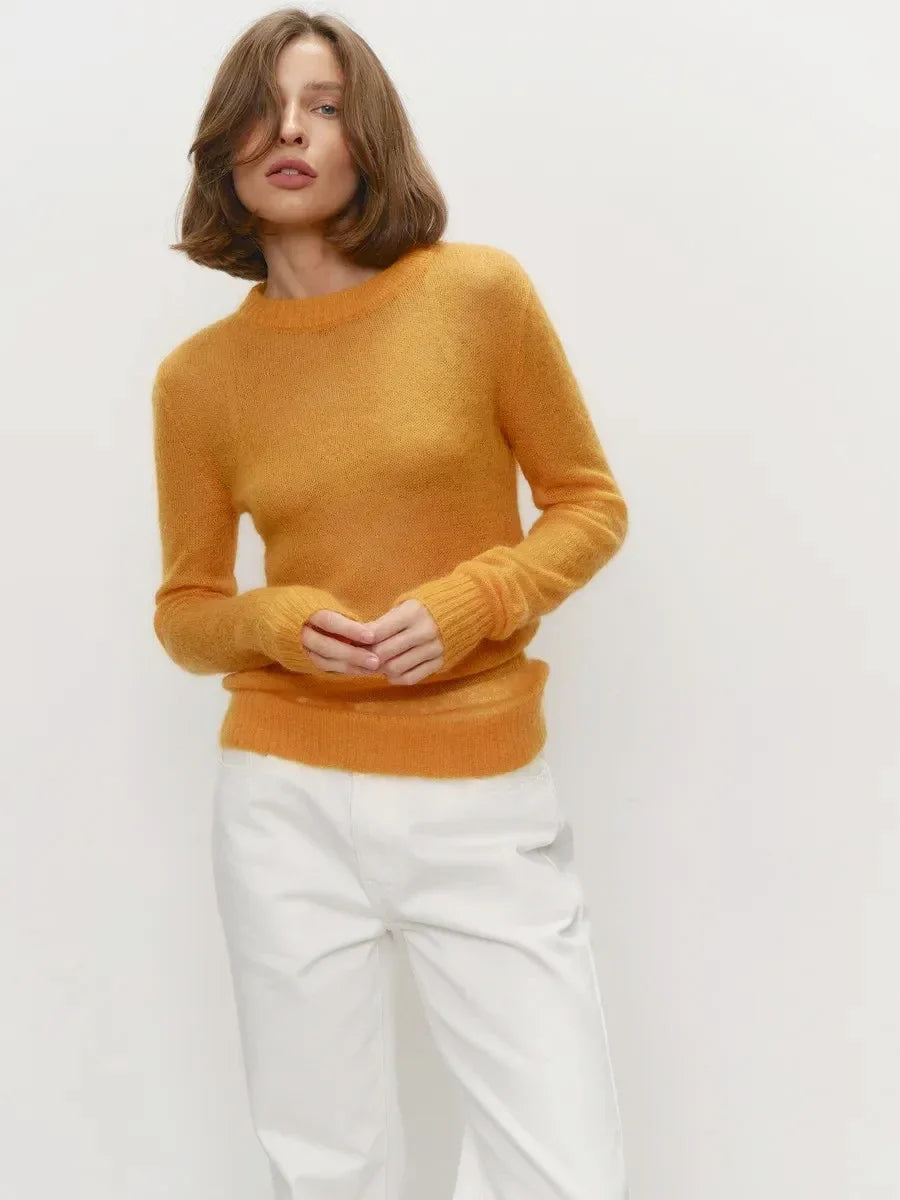 Natasha Womens Crewneck Knit Sweater