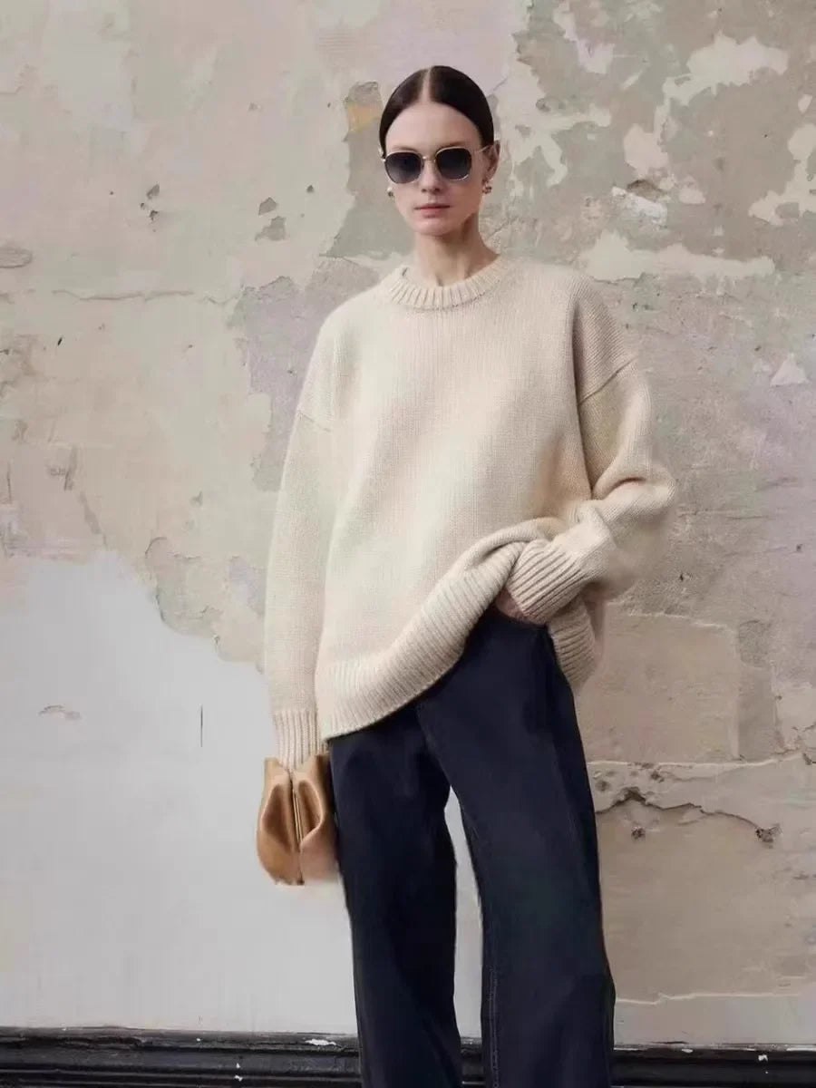Deanna Womens Pure Cashmere Oversized Sweater