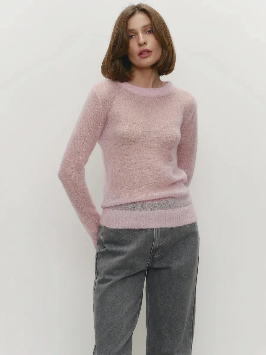 Natasha Womens Crewneck Knit Sweater
