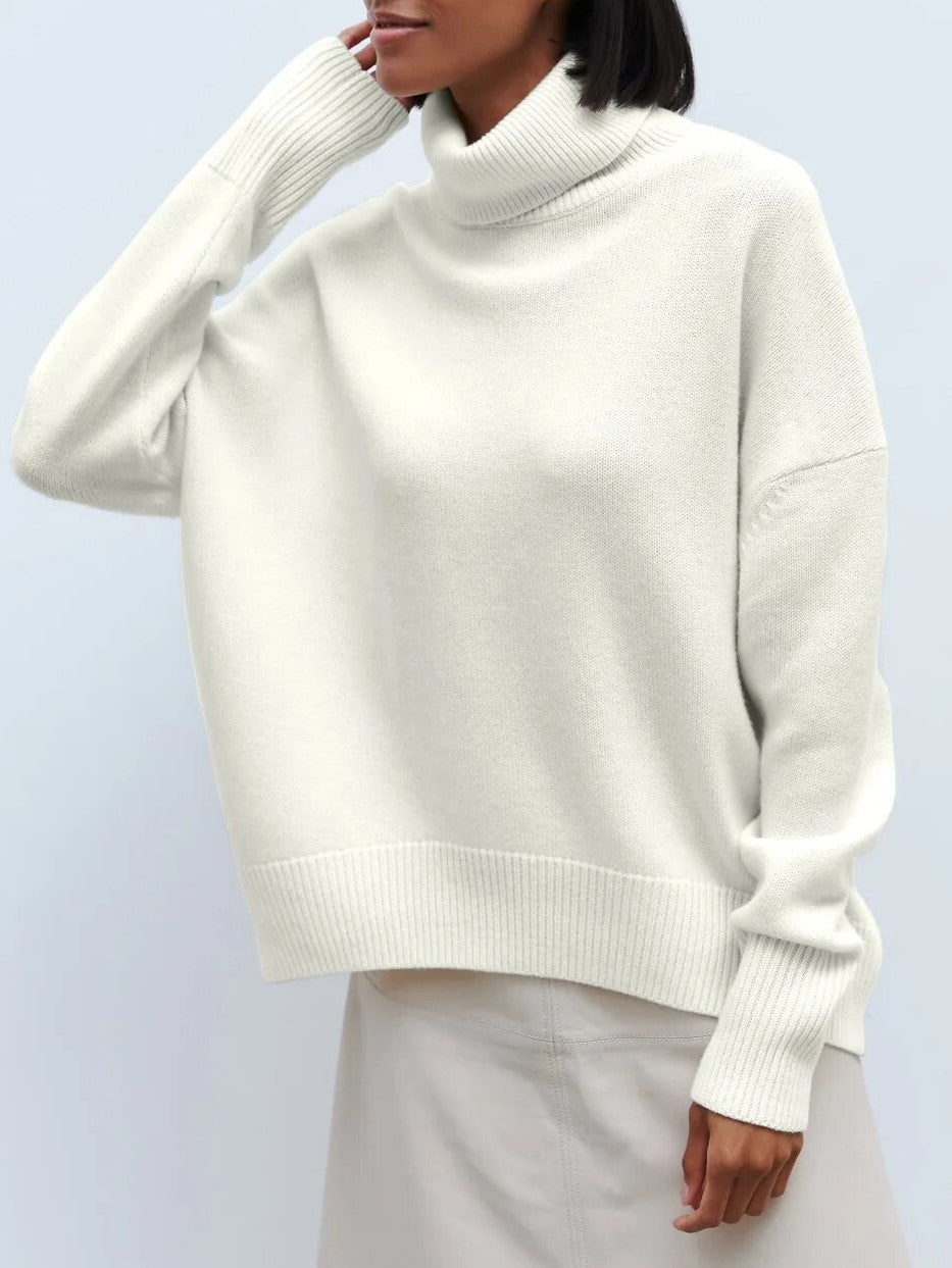 Sabrina Womens Oversized Turtleneck Sweater