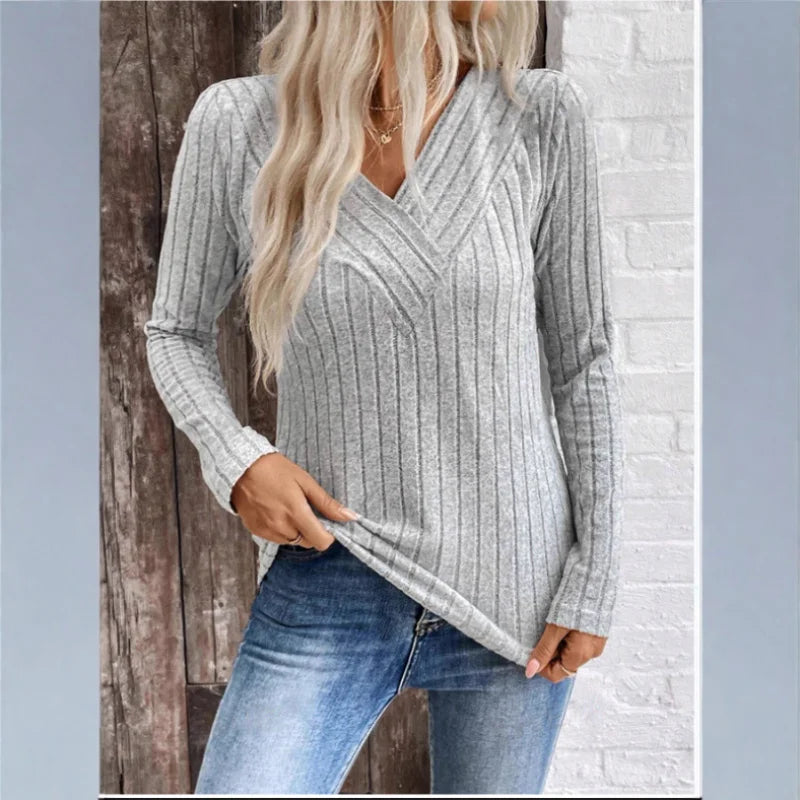 Women's Sunken Stripe Sweater, Relaxed Fit | Subtle Textured Pattern, Refined Modern Layer | 3 Colorways | S–2XL