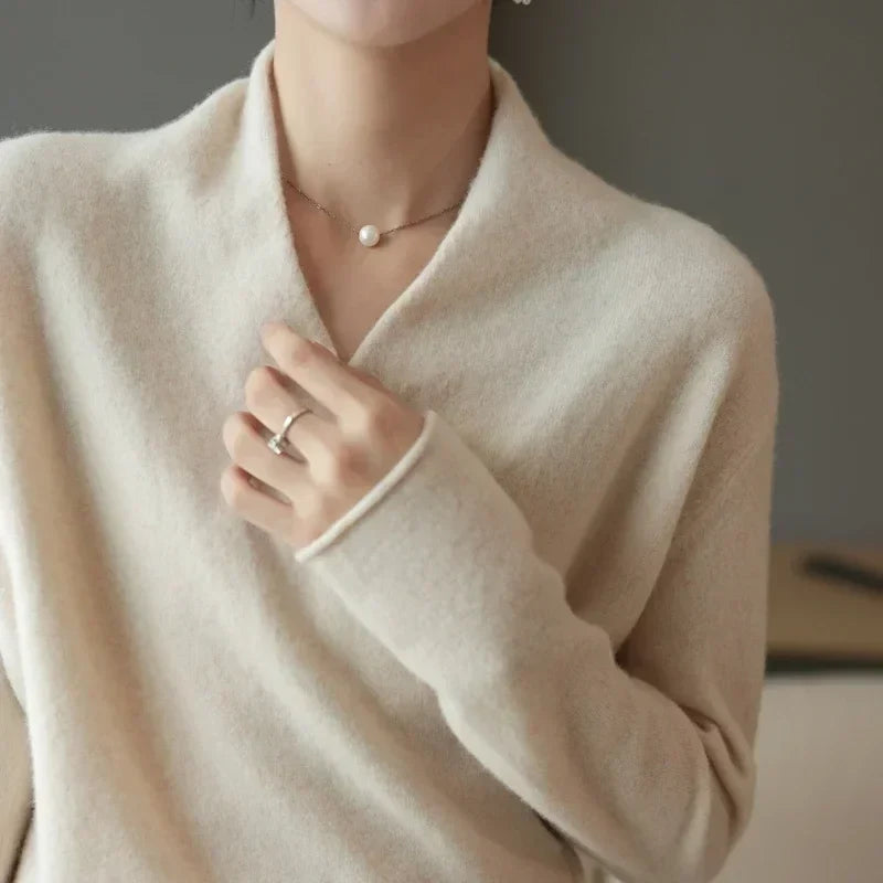 Kathryn Womens Cashmere Wrap Sweater with V-Neck