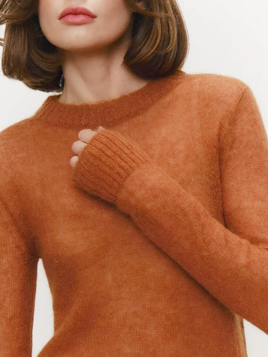 Natasha Womens Crewneck Knit Sweater