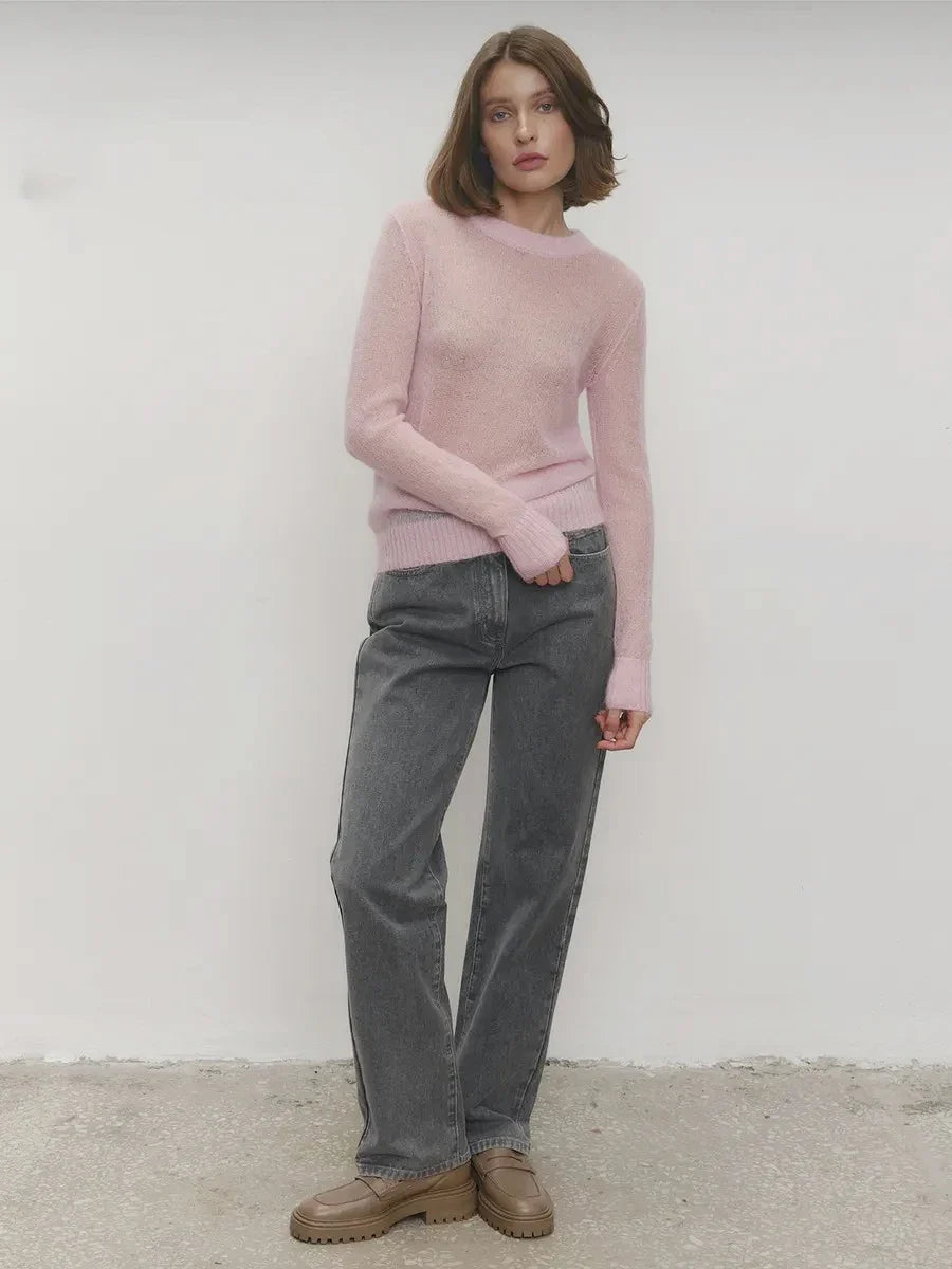 Natasha Womens Crewneck Knit Sweater