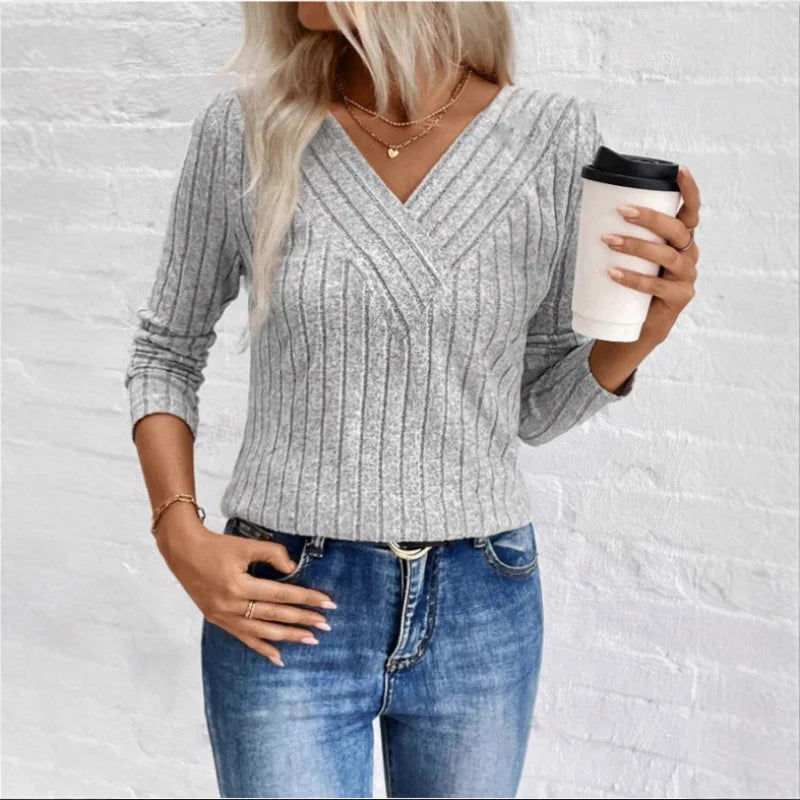 Women's Sunken Stripe Sweater, Relaxed Fit | Subtle Textured Pattern, Refined Modern Layer | 3 Colorways | S–2XL