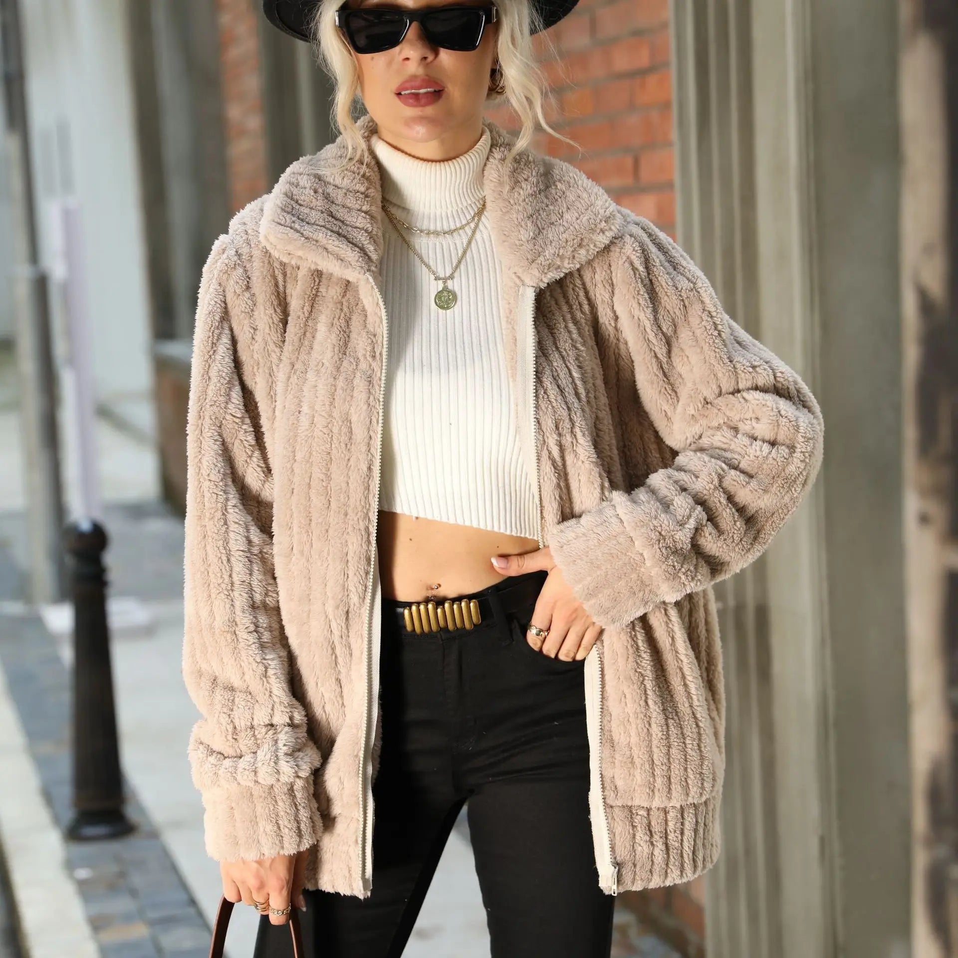 Women's Plush Elegant Jacket, Voluminous Silhouette | Soft-Touch Layer, Confidence-Boosting Fit | 5 Colorways | S–3XL