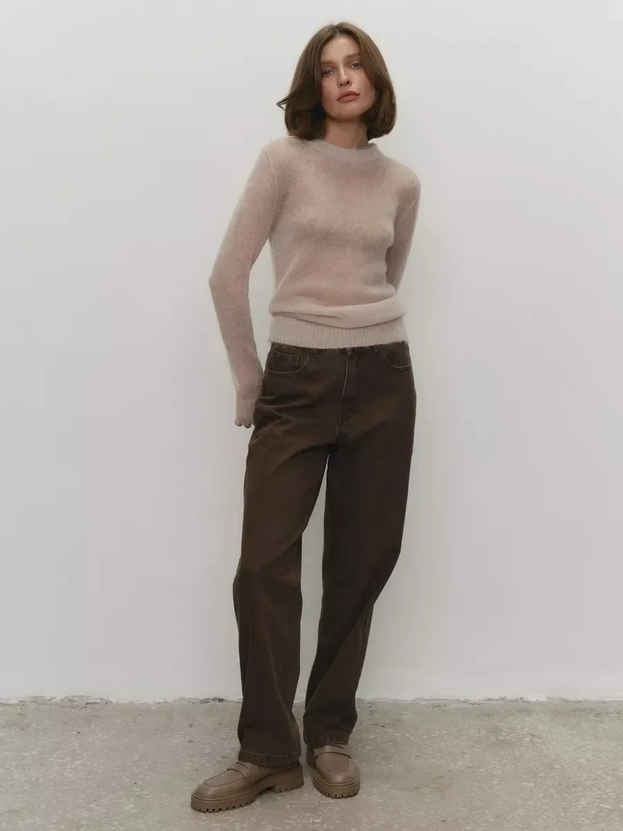 Natasha Womens Crewneck Knit Sweater