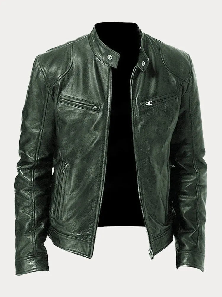 Ansel | Herren Bikerjacke mit Druckknopfkragen — Klassischer Biker-Look in 10 Farben S–3XL | Westmere