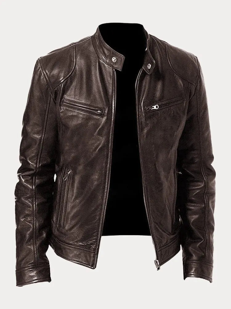 Ansel | Herren Bikerjacke mit Druckknopfkragen — Klassischer Biker-Look in 10 Farben S–3XL | Westmere