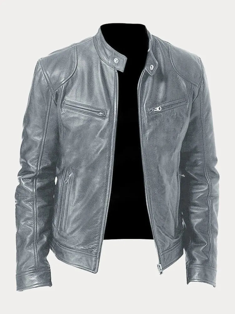 Ansel | Herren Bikerjacke mit Druckknopfkragen — Klassischer Biker-Look in 10 Farben S–3XL | Westmere