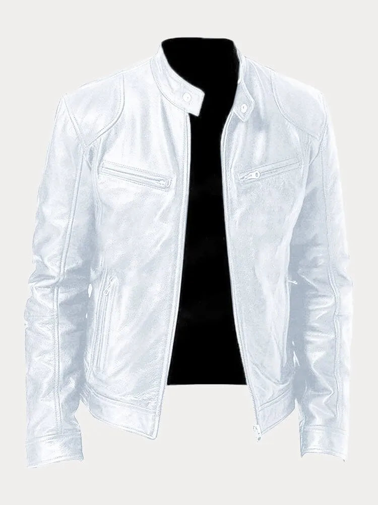 Ansel | Herren Bikerjacke mit Druckknopfkragen — Klassischer Biker-Look in 10 Farben S–3XL | Westmere