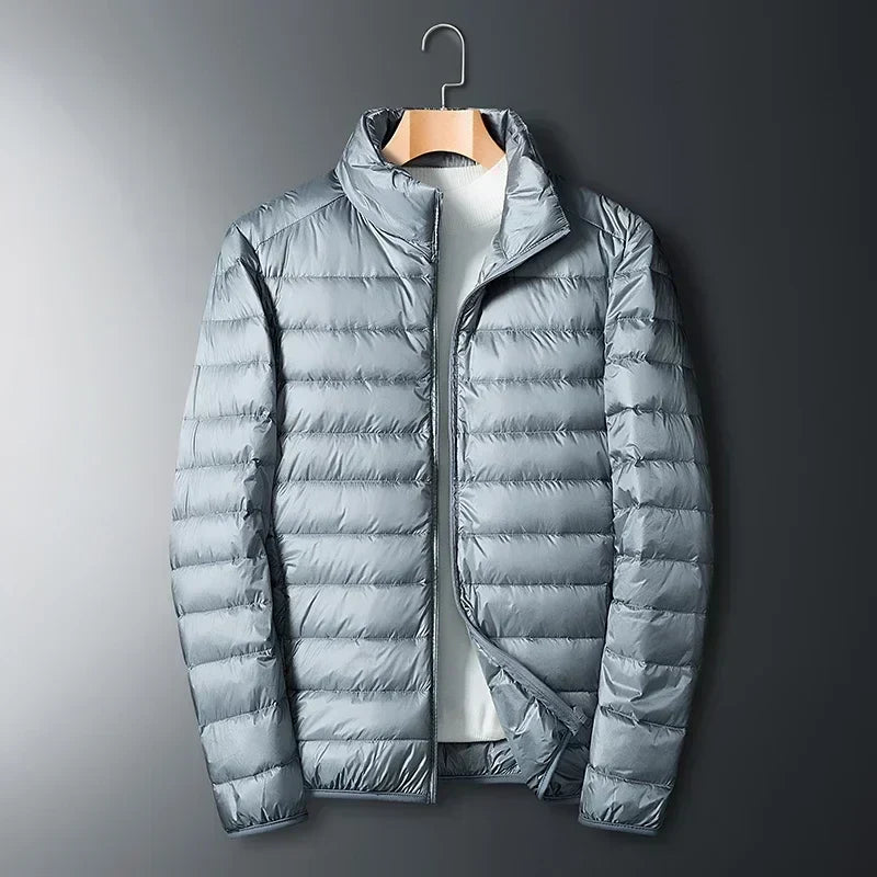 Cody Mens Lightweight Packable Puffer Jacket in Gray