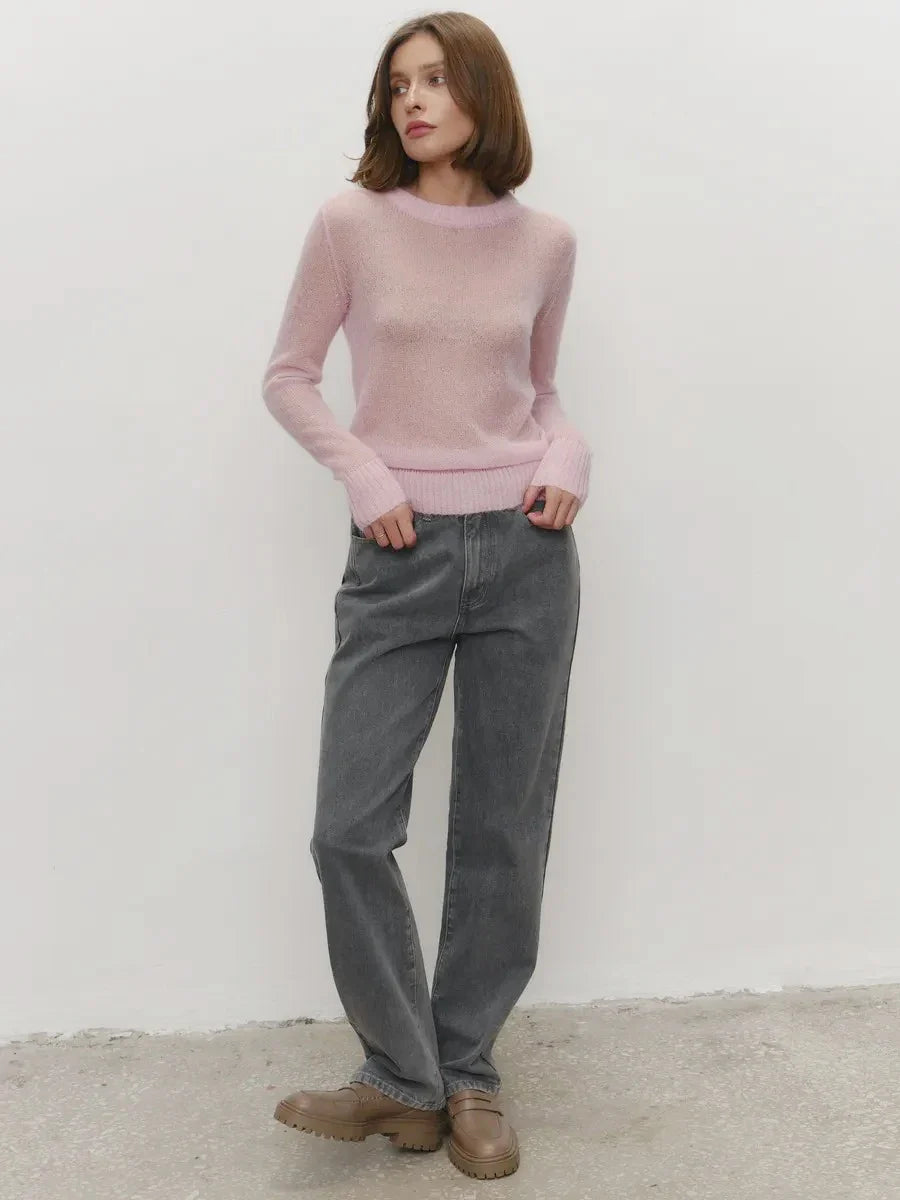 Natasha Womens Crewneck Knit Sweater