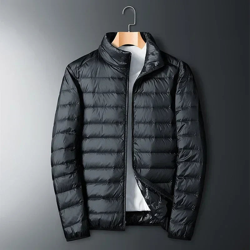 Cody Mens Lightweight Packable Puffer Jacket in Black