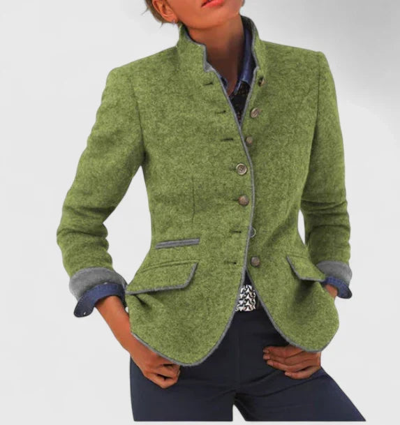 Alina Womens Button-Front Knit Cardigan for Work in Green