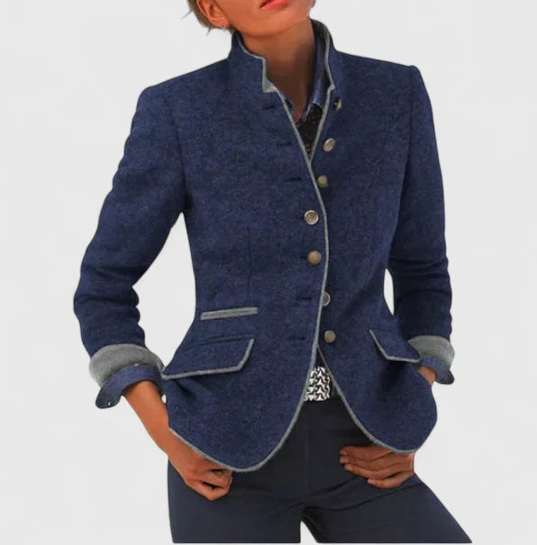 Alina Womens Button-Front Knit Cardigan for Work in Blue