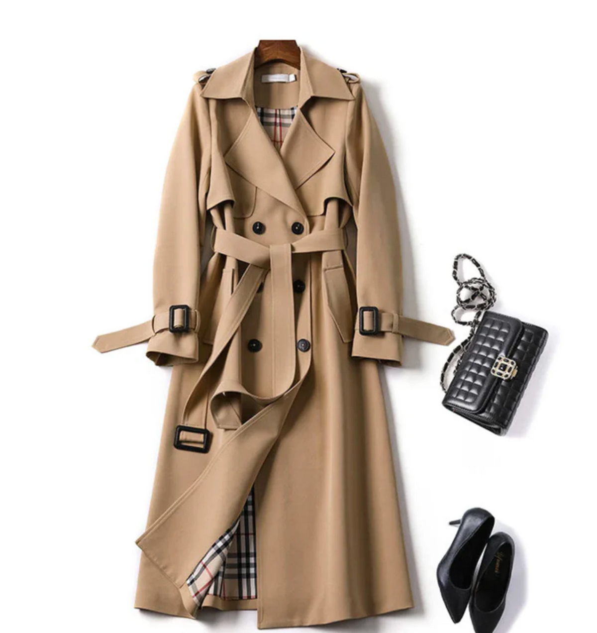 Lauren Womens Waterproof Belted Trench Coat in Brown