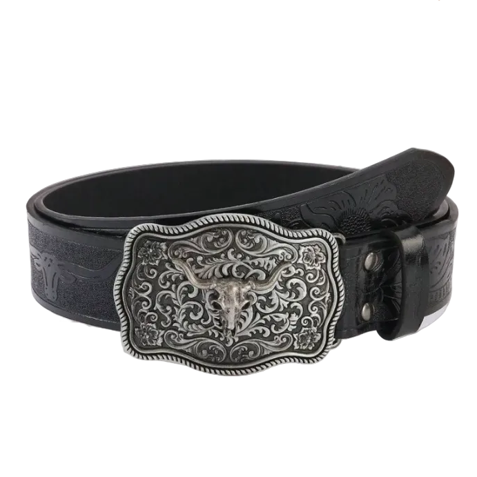 Cullen™ | Western Cowboy PU Leather Belt with Horse Buckle