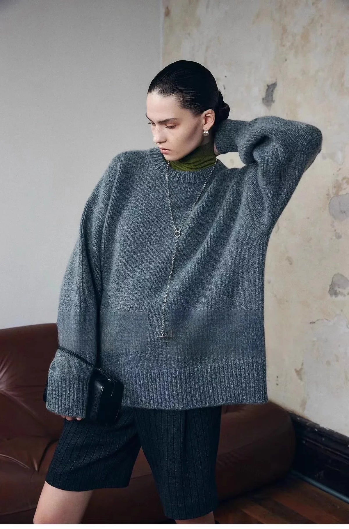 Deanna Womens Pure Cashmere Oversized Sweater