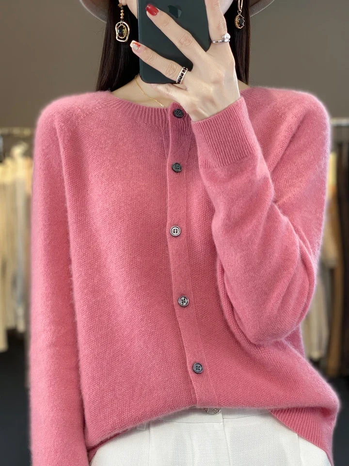Women's Buttoned Cardigan, Relaxed Silhouette | Elegant Button Details, Everyday Layer | 14 Colorways | S–2XL