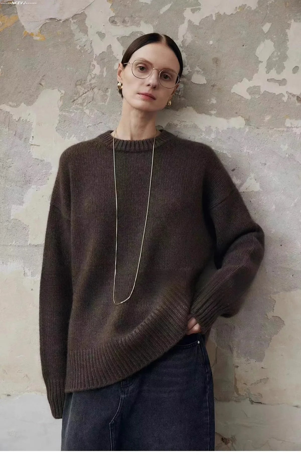 Deanna Womens Pure Cashmere Oversized Sweater