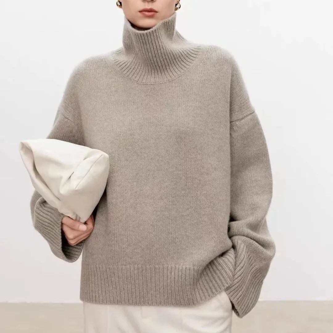 Aurelia Womens Oversized Turtleneck Sweater