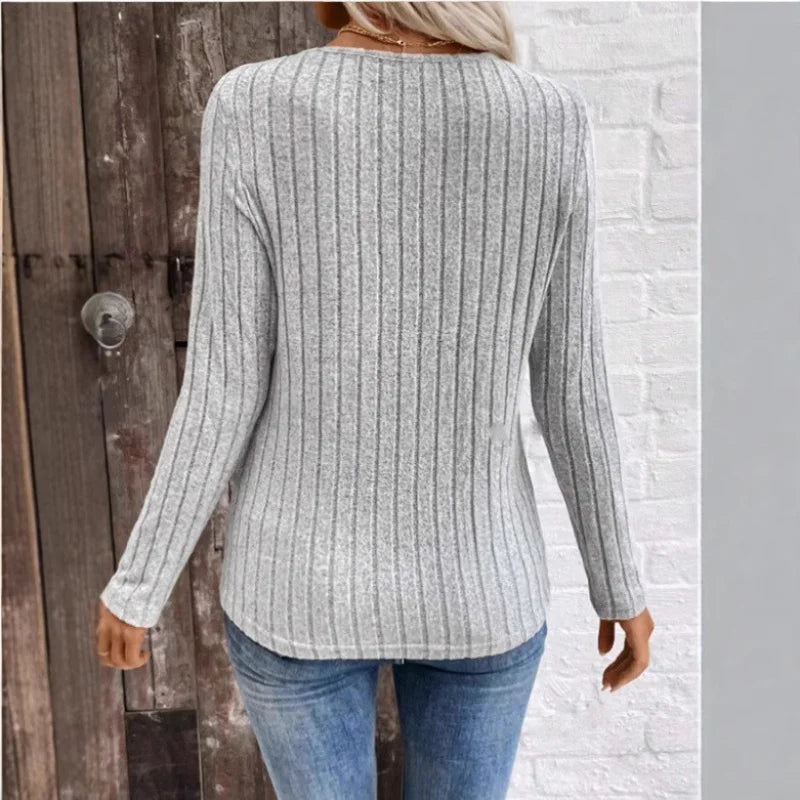 Women's Sunken Stripe Sweater, Relaxed Fit | Subtle Textured Pattern, Refined Modern Layer | 3 Colorways | S–2XL
