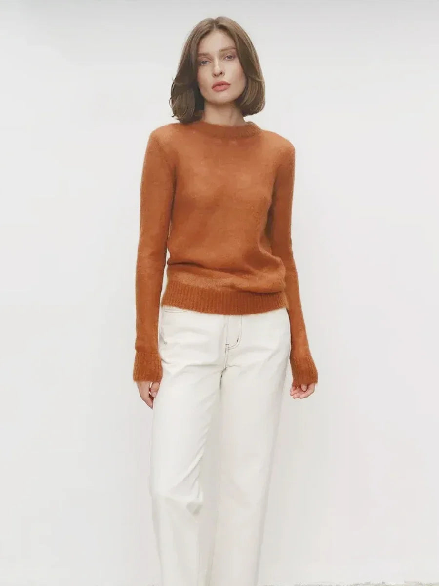 Natasha Womens Crewneck Knit Sweater