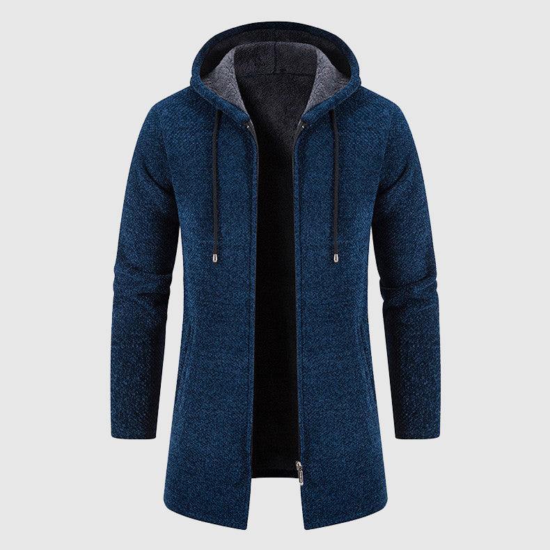 Men's Long Jacket, Poly-Cotton Blend with Plush Lining | Adjustable Drawstrings, Discreet Pockets | 5 Colorways | S–XXL