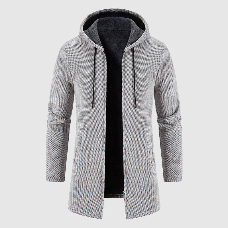 Men's Long Jacket, Poly-Cotton Blend with Plush Lining | Adjustable Drawstrings, Discreet Pockets | 5 Colorways | S–XXL