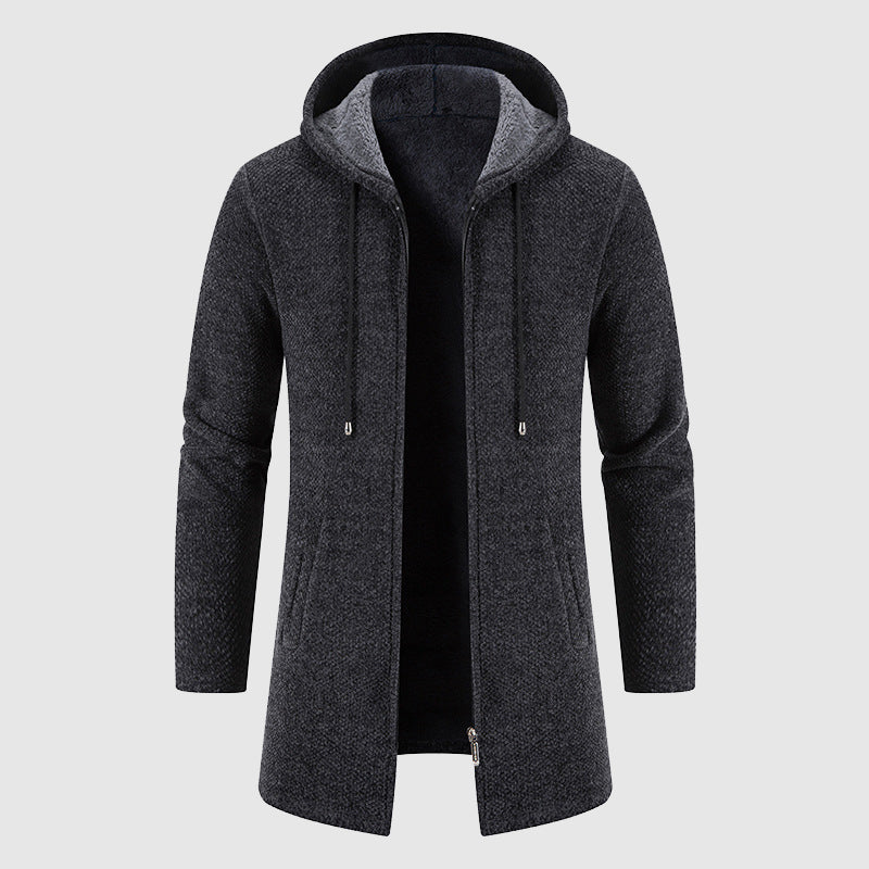 Men's Long Jacket, Poly-Cotton Blend with Plush Lining | Adjustable Drawstrings, Discreet Pockets | 5 Colorways | S–XXL