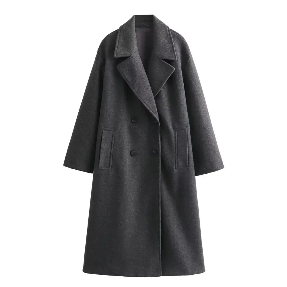 Women's Elegant Tailored Coat, Classic Buttons | Streamlined Silhouette, Refined Everyday Layer | 4 Colorways | S–2XL