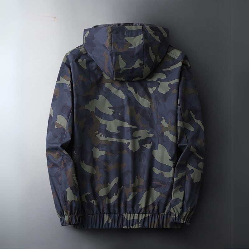 Joel Mens Camo Hooded Jacket, Wind and Water Resistant