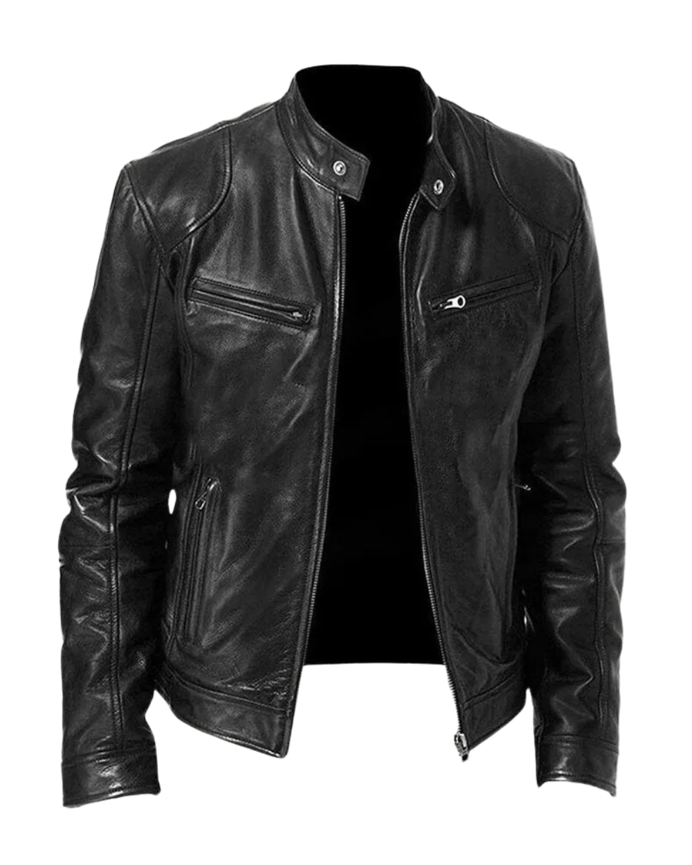 Ansel | Herren Bikerjacke mit Druckknopfkragen — Klassischer Biker-Look in 10 Farben S–3XL | Westmere