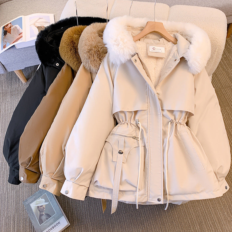 Women's Fur-Trimmed Winter Coat, Adjustable Waist | Plush Faux Fur Hood, Weather-Resistant Layer | 4 Colorways | S–2XL