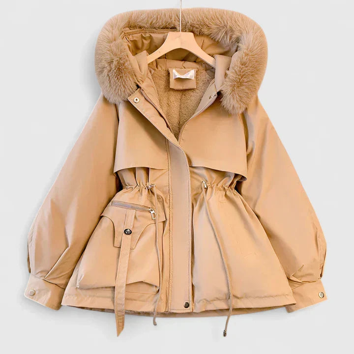 Aya Womens Padded Winter Jacket in Khaki