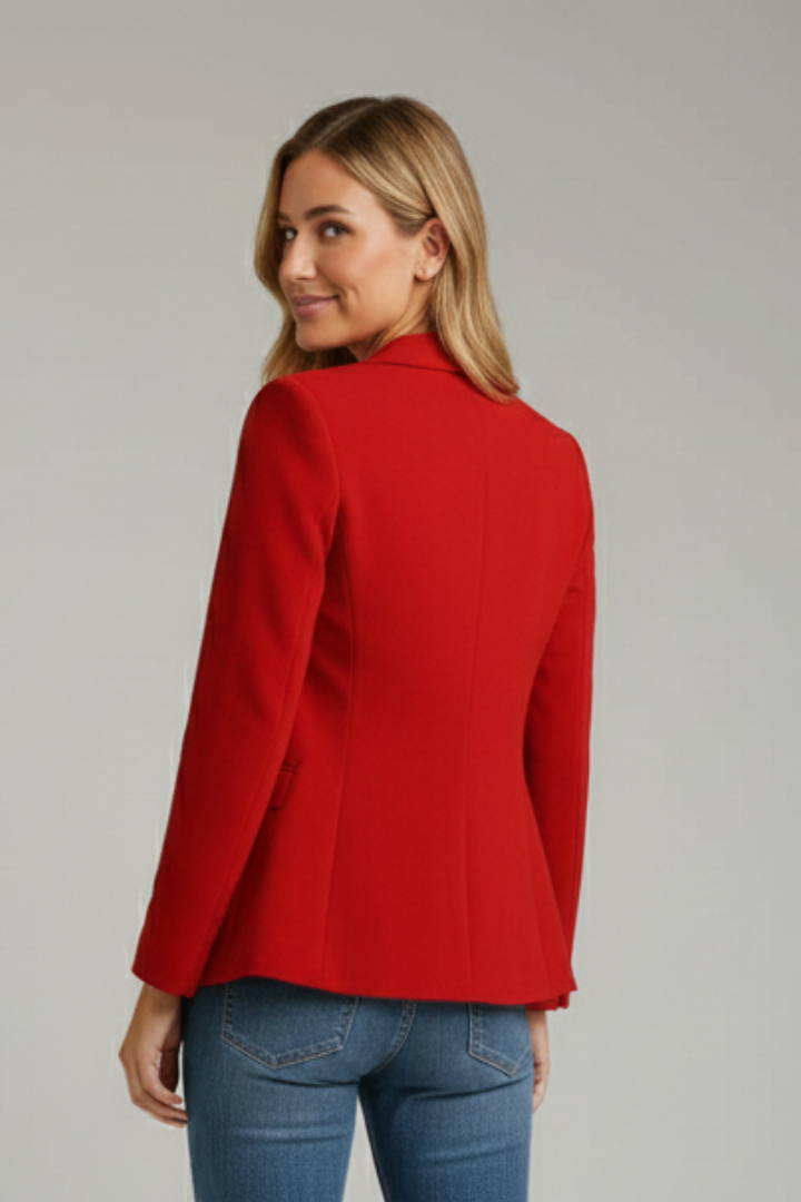 Brooke Womens Single Button Blazer with Notched Lapel